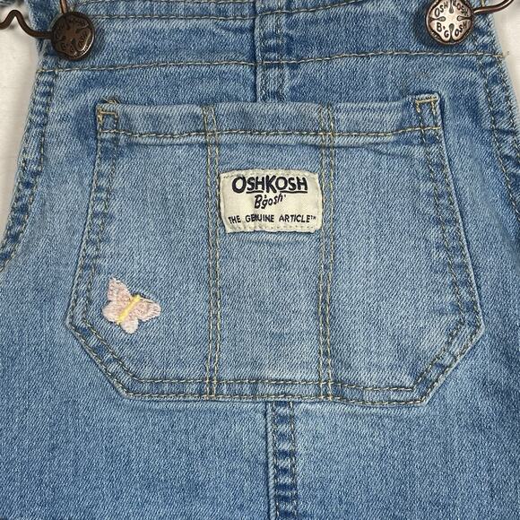 Oshkosh B'Gosh Vestbak Shortalls and Dress Girls Size 5T Lot of 2 Floral Denim - Picture 3 of 6